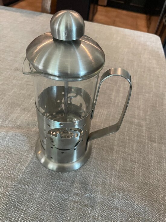 Source Unknown Other - Stainless Steel French Press Coffee Maker with Coffee Cup Design 6"